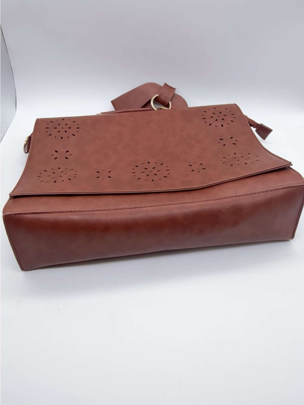 Ecosusi brown Briefcase Laptop Bag Faux Leather (no strap) - Picture 6 of 9